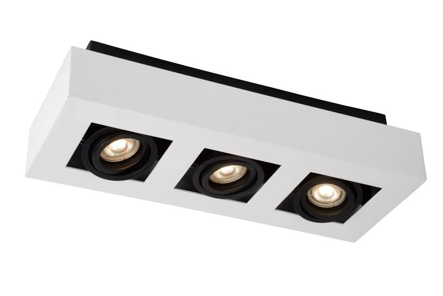Lucide XIRAX - Spot plafond - LED Dim to warm - GU10 - 3x5W 2200K/3000K - Blanc - détail 2